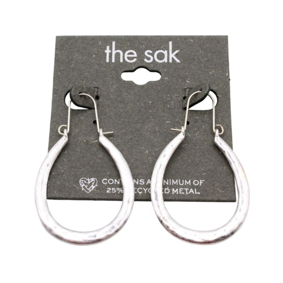 The Sak Jewelry - The Sak Silver Tone Teardrop Hoop Earrings